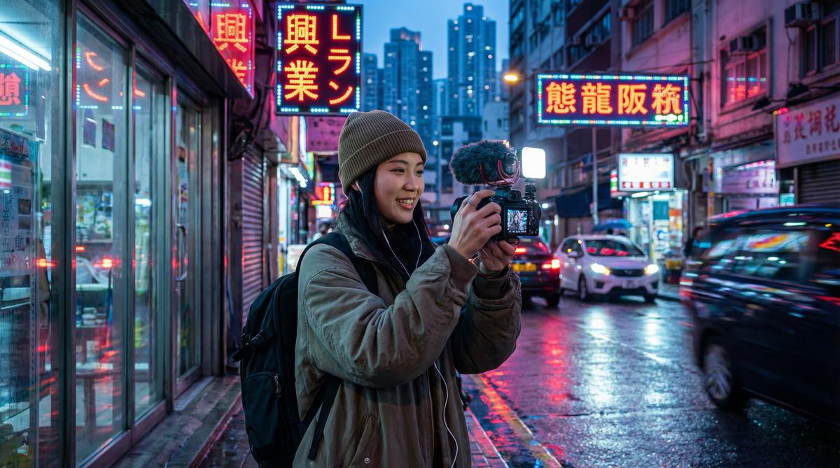 小马拉大车城市夜景短视频